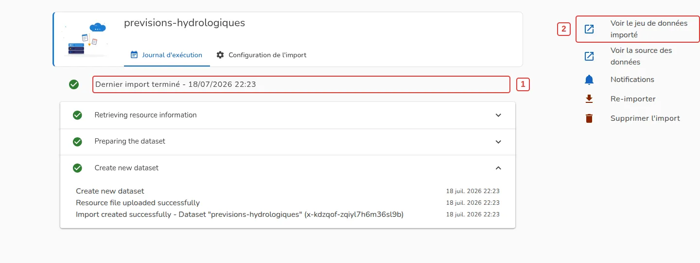 Import terminé
