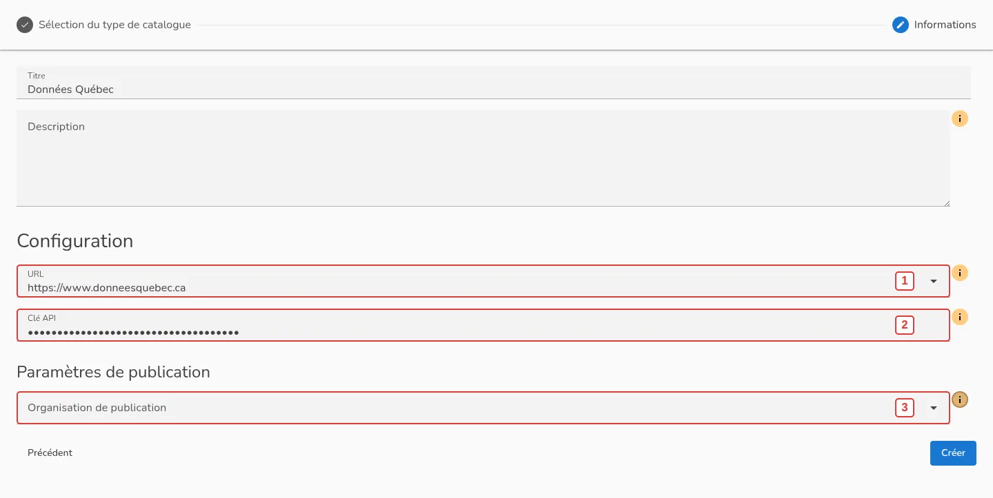 Configuration du connecteur CKAN