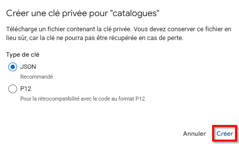 Format de la clé