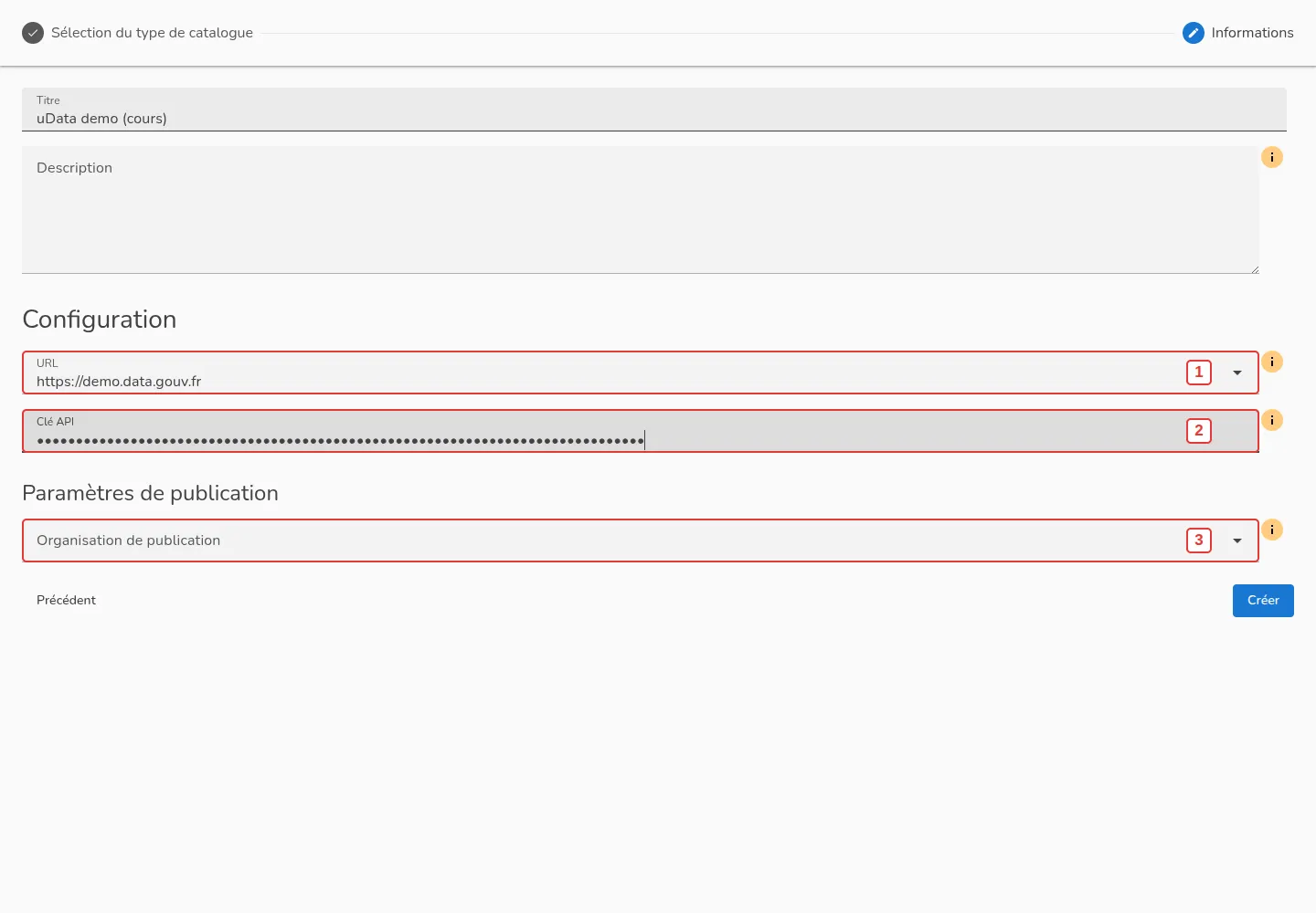 Configuration du connecteur Udata