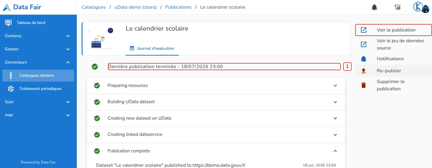 Publication terminée