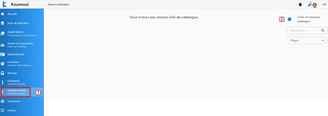 Page des catalogues