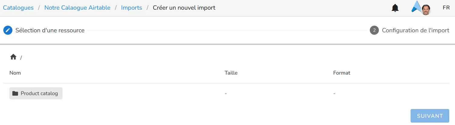 Liste des bases disponibles sur votre compte Airtable
