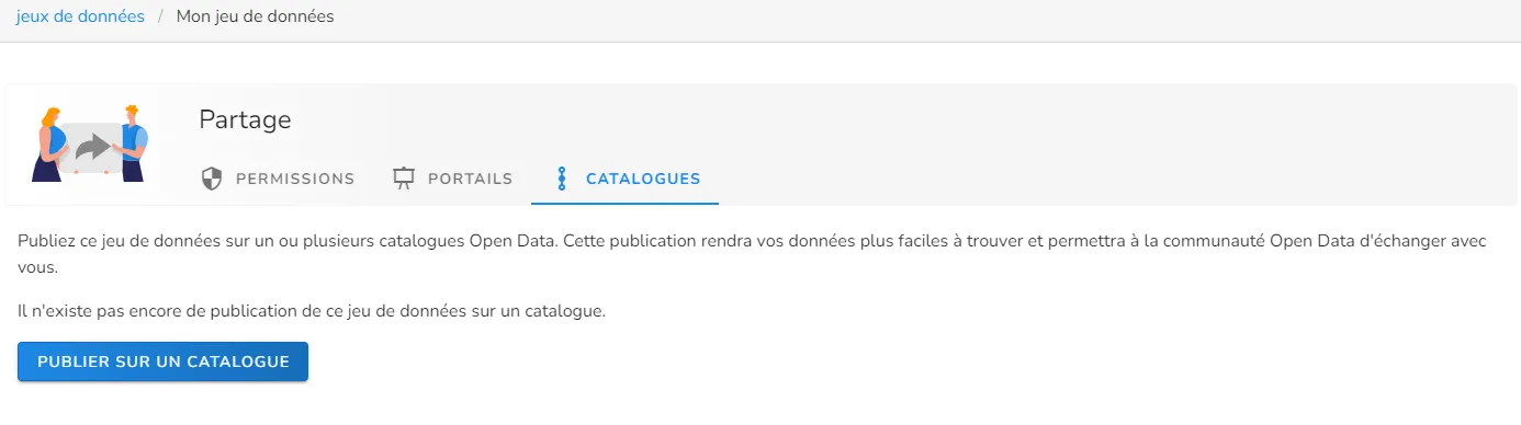 Page d'édition du jeu de données
