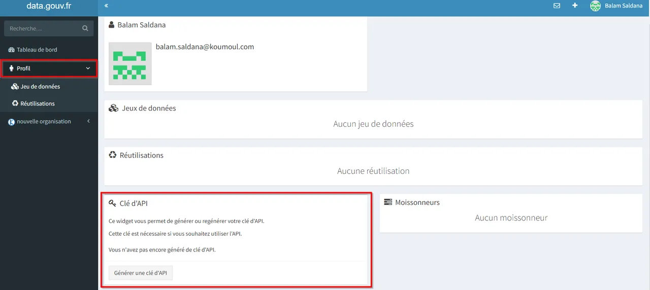 Création d'une organisation sur data.gouv.fr