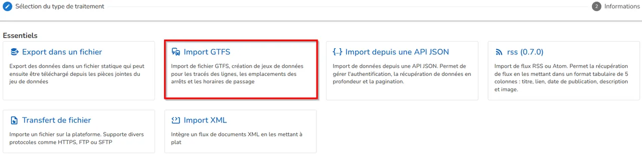 Traitement d'un fichier GTFS