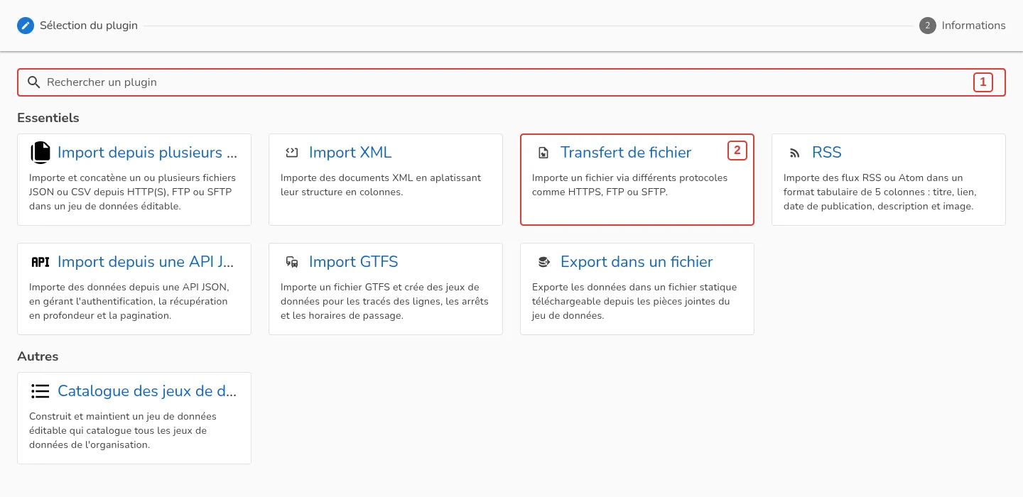 Choix du plugin du traitement