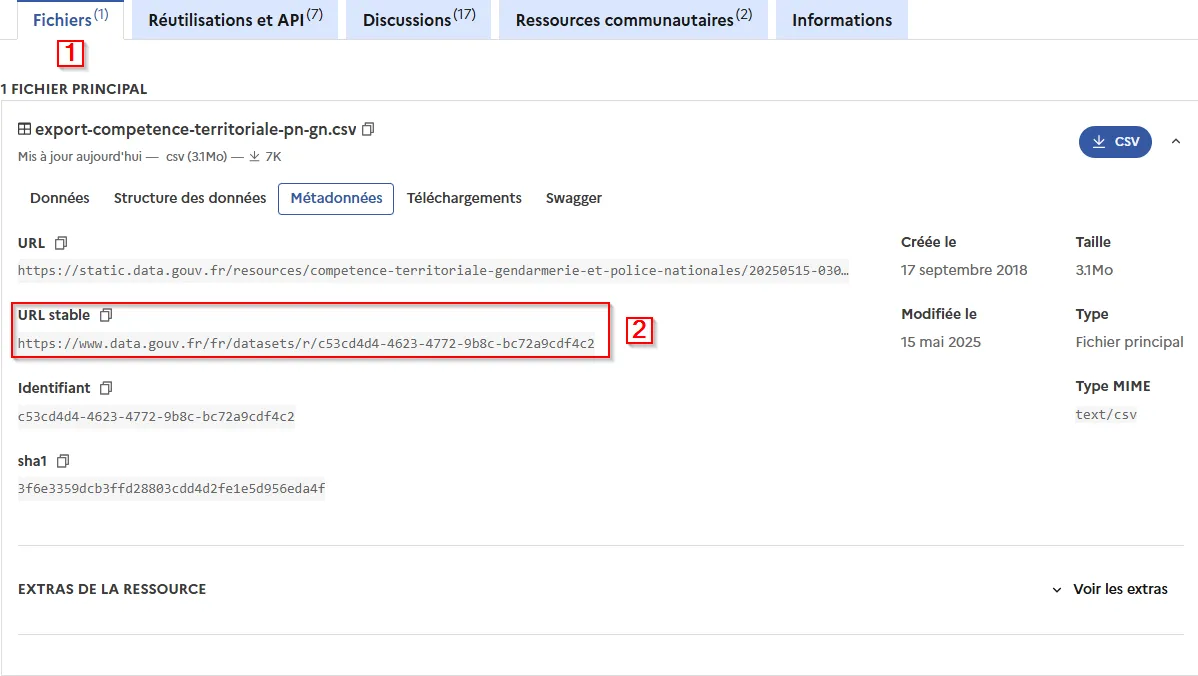 Lien du fichier à importer