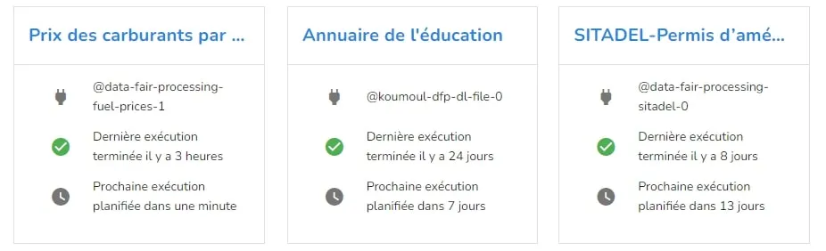 Trois traitements sur trois jeux de données