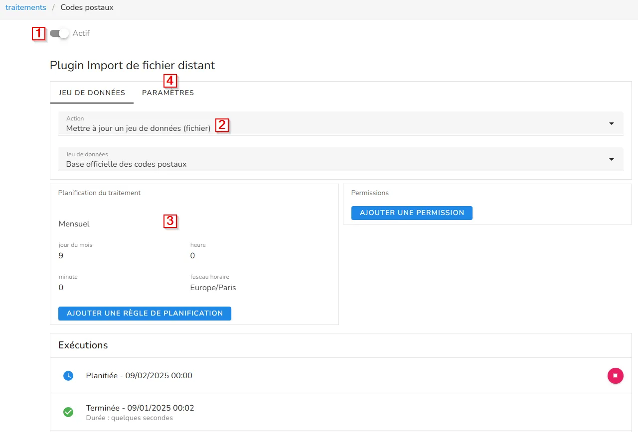Configurez les paramètres de votre traitement