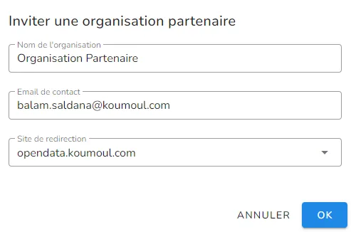 Formulaire d'invitation