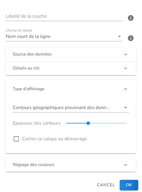 Configuration de la seconde couche